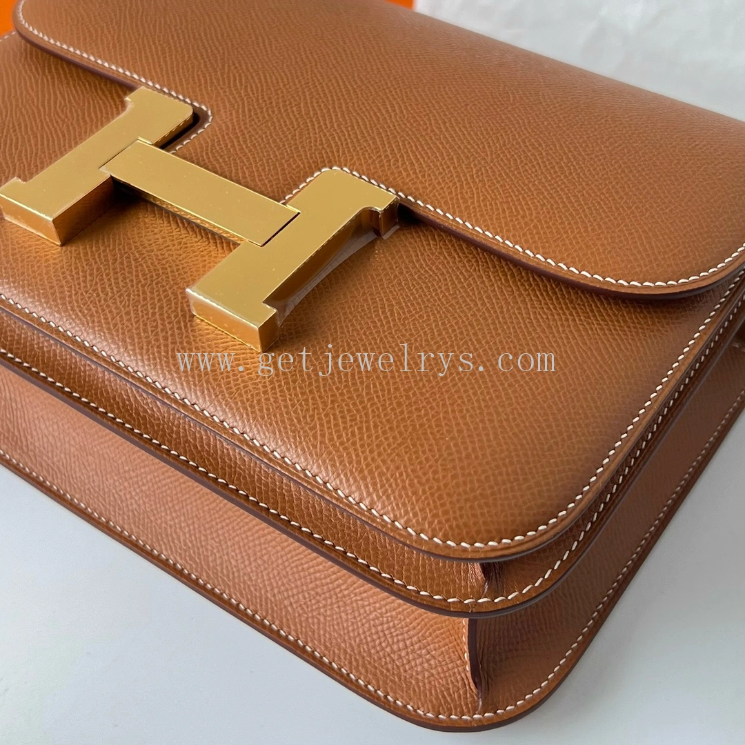 Handmade Hermes Constance 24cm In Epsom Calfskin Clemence With Gold
