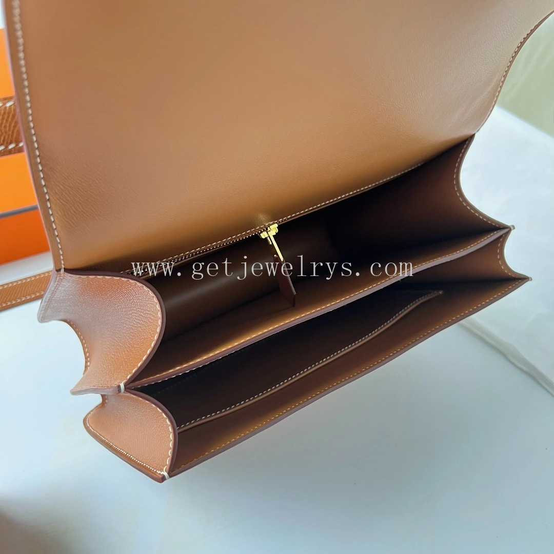 Handmade Hermes Constance 24cm In Epsom Calfskin Clemence With Gold