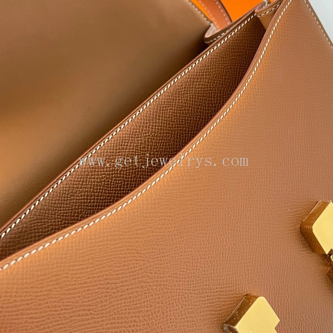 Handmade Hermes Constance 24cm In Epsom Calfskin Clemence With Gold