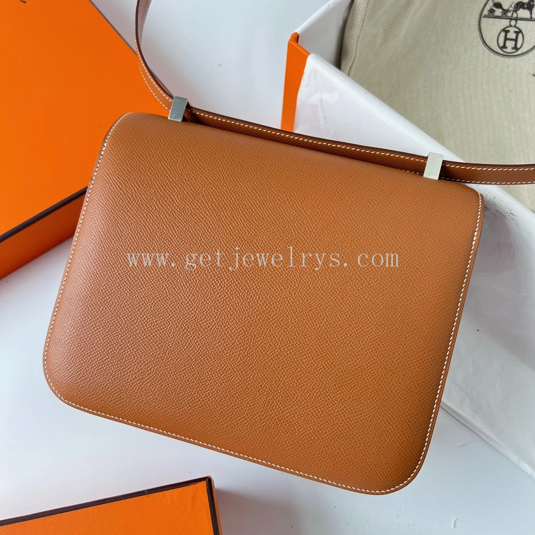 Handmade Hermes Constance 24cm In Epsom Calfskin Clemence With Silver