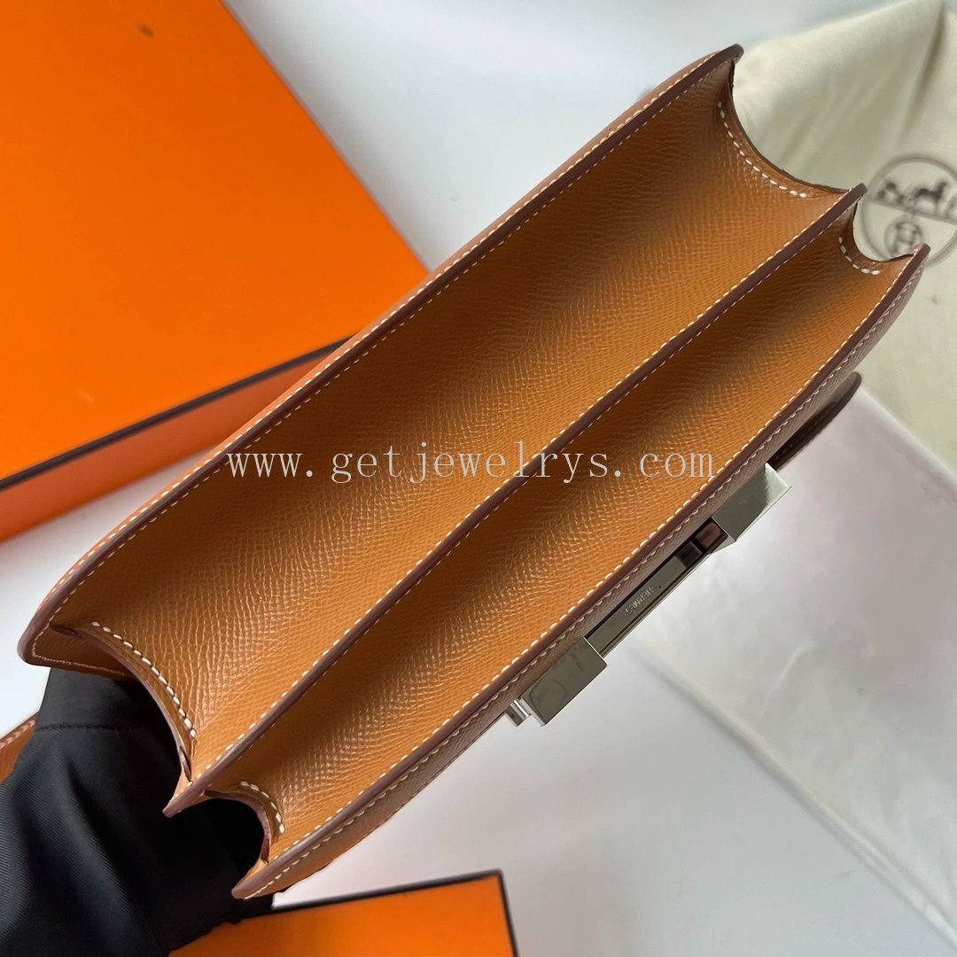 Handmade Hermes Constance 24cm In Epsom Calfskin Clemence With Silver