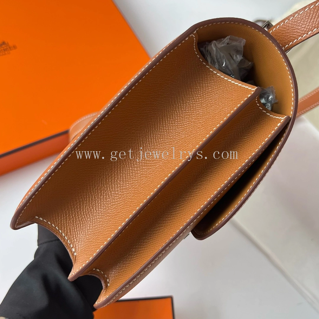 Handmade Hermes Constance 24cm In Epsom Calfskin Clemence With Silver