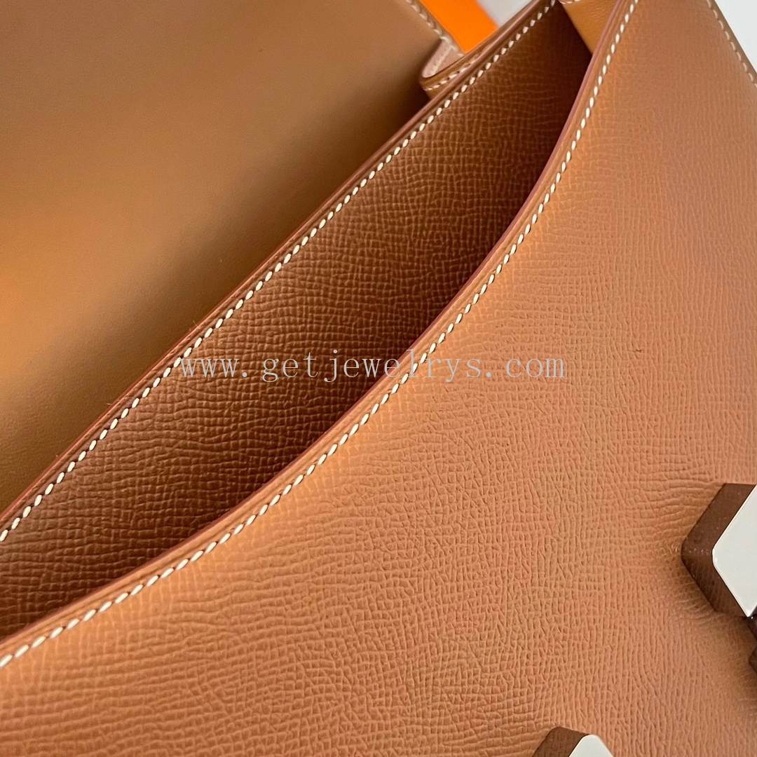 Handmade Hermes Constance 24cm In Epsom Calfskin Clemence With Silver
