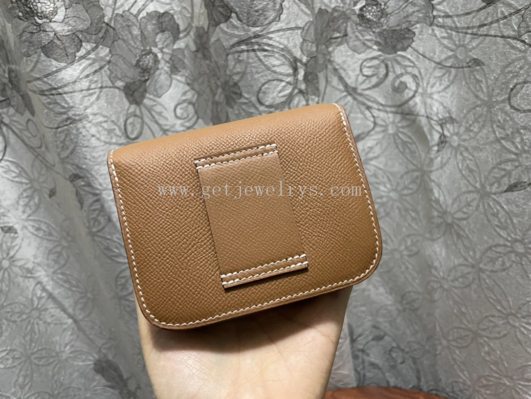 Handmade Hermes Constance Slim Wallet Belt Bag In Epsom Calfskin Gold