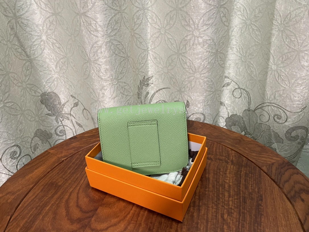 Handmade Hermes Constance Slim Wallet Belt Bag In Epsom Calfskin Green