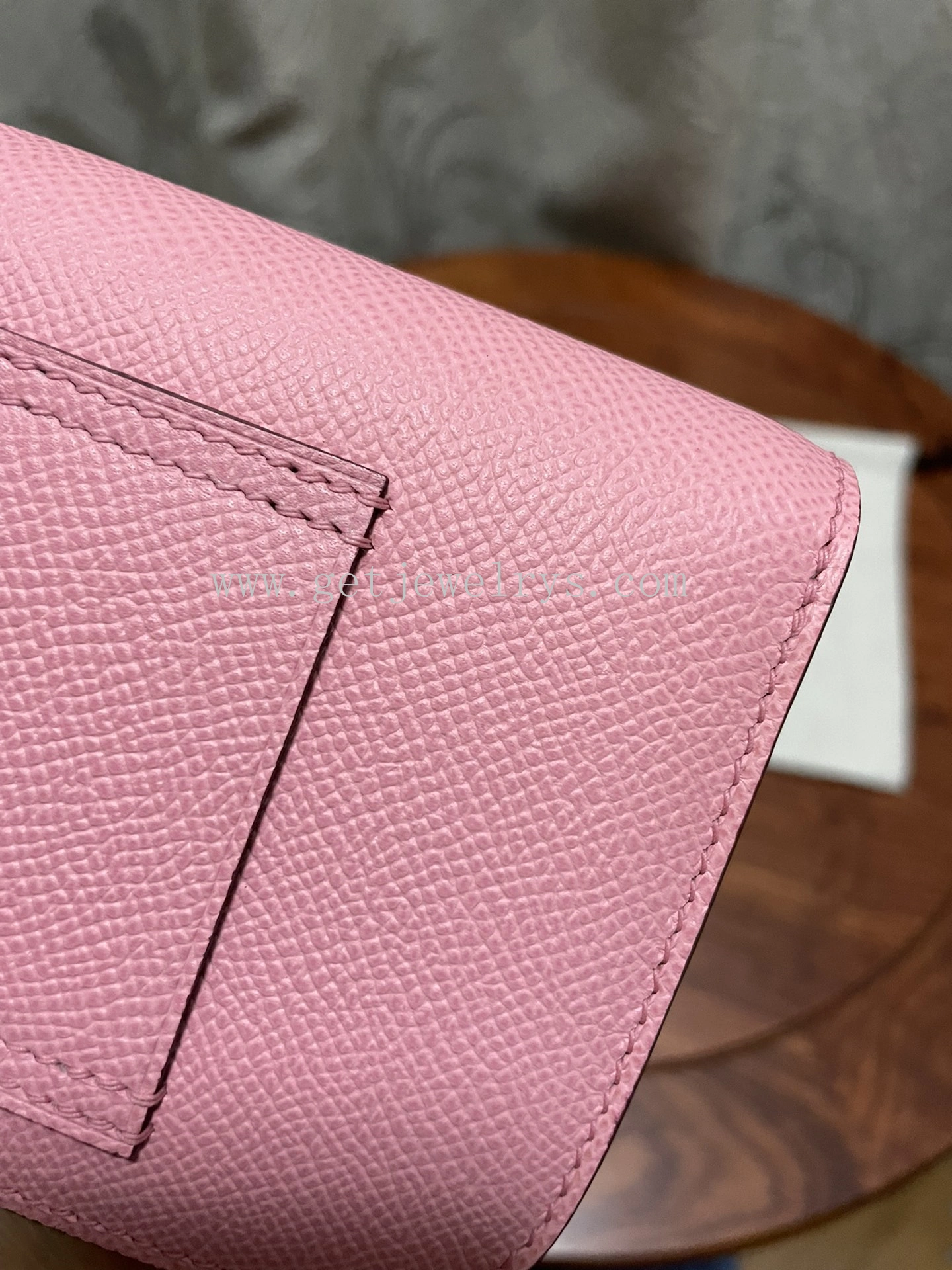 Handmade Hermes Constance Slim Wallet Belt Bag In Epsom Calfskin Pink