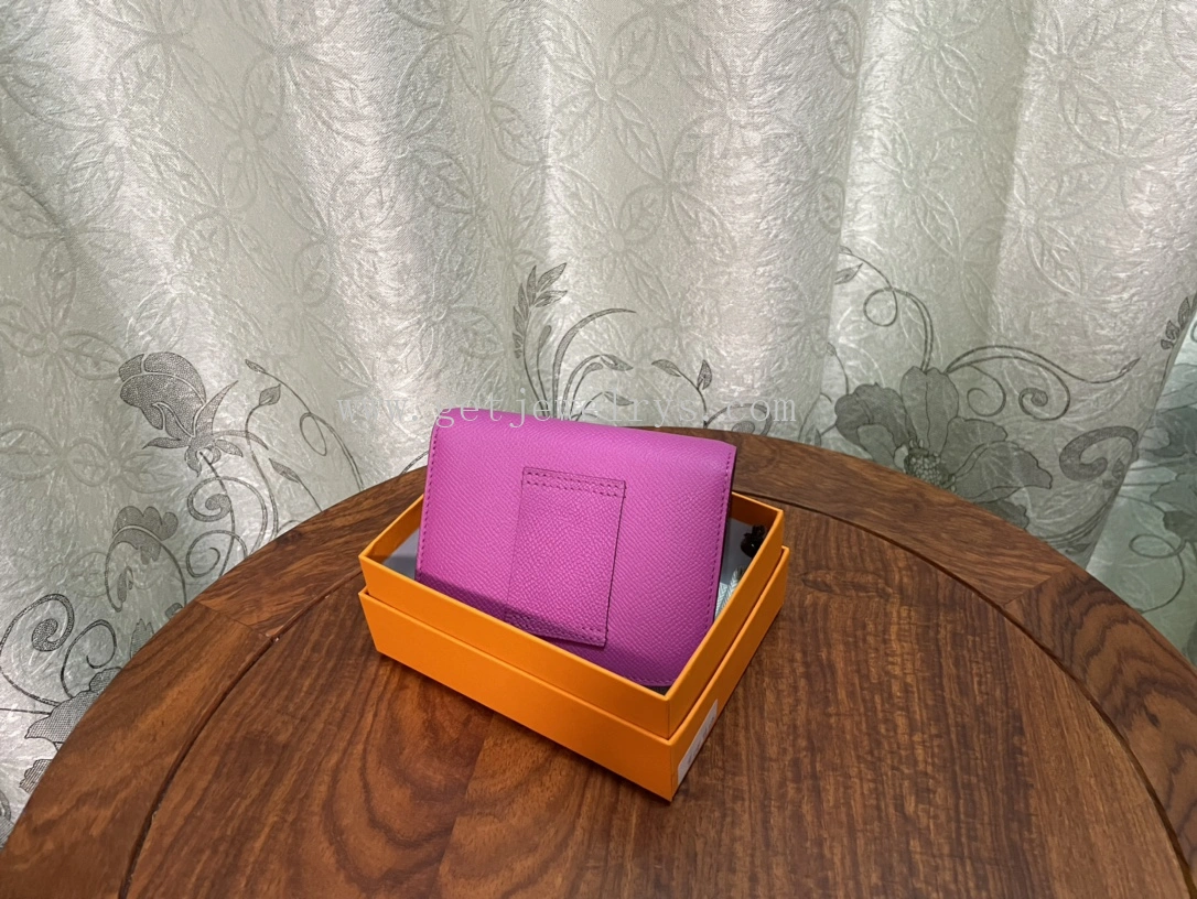 Handmade Hermes Constance Slim Wallet Belt Bag In Epsom Calfskin Rose