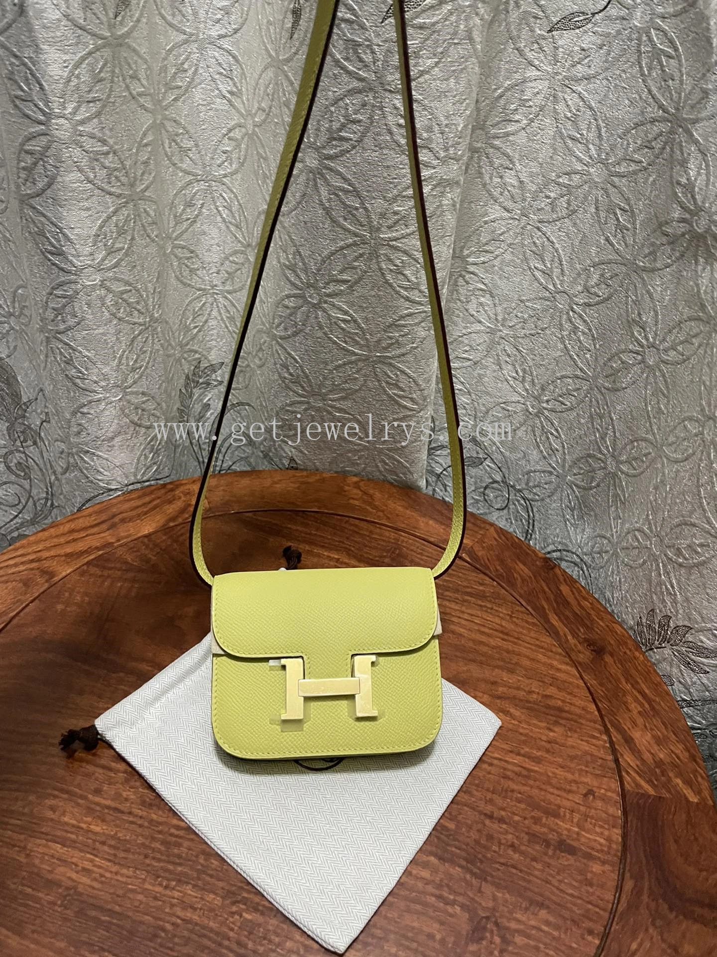 Handmade Hermes Constance Slim Wallet Belt Bag In Epsom Calfskin Yellow