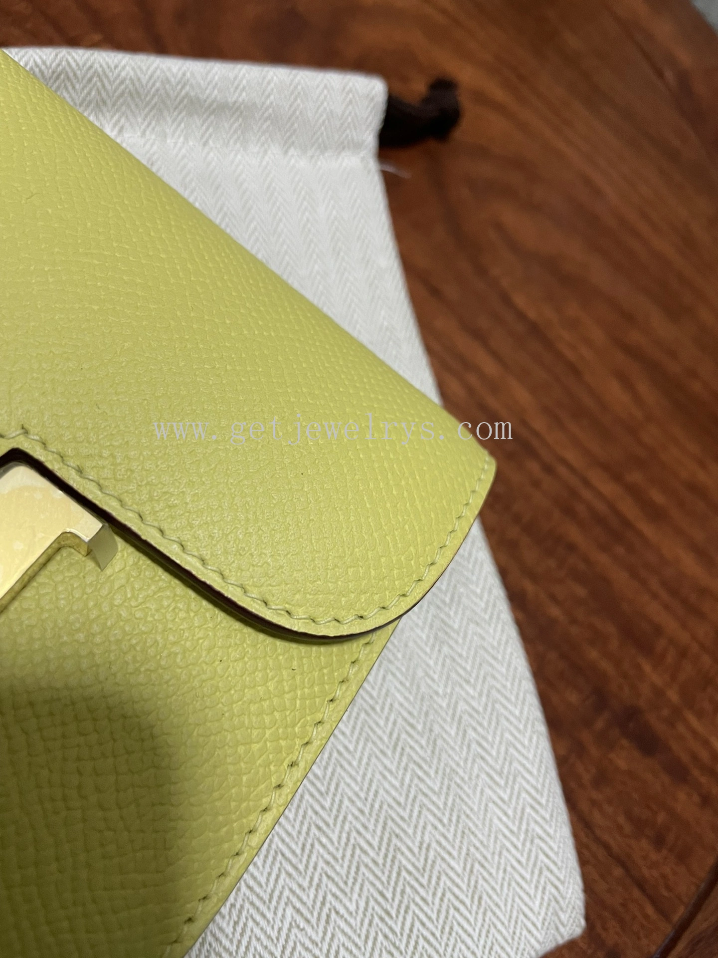 Handmade Hermes Constance Slim Wallet Belt Bag In Epsom Calfskin Yellow