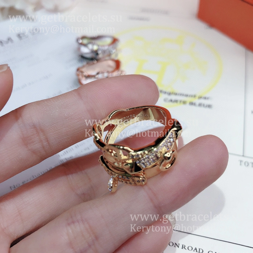 Hermes Alchimie Ring in Rose Gold With Diamonds White Gold Pink Gold Yellow Gold Jewelry Online Shop