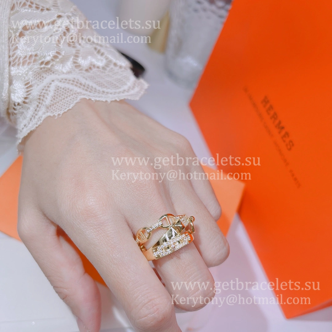 Hermes Alchimie Ring in Rose Gold With Diamonds White Gold Pink Gold Yellow Gold Jewelry Online Shop