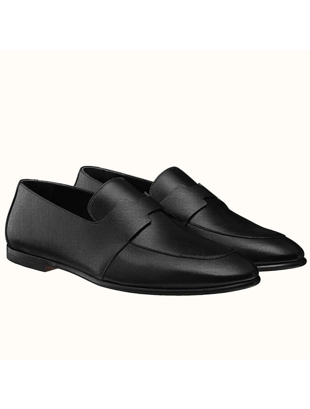 Hermes Ancora Loafers In Black Goatskin