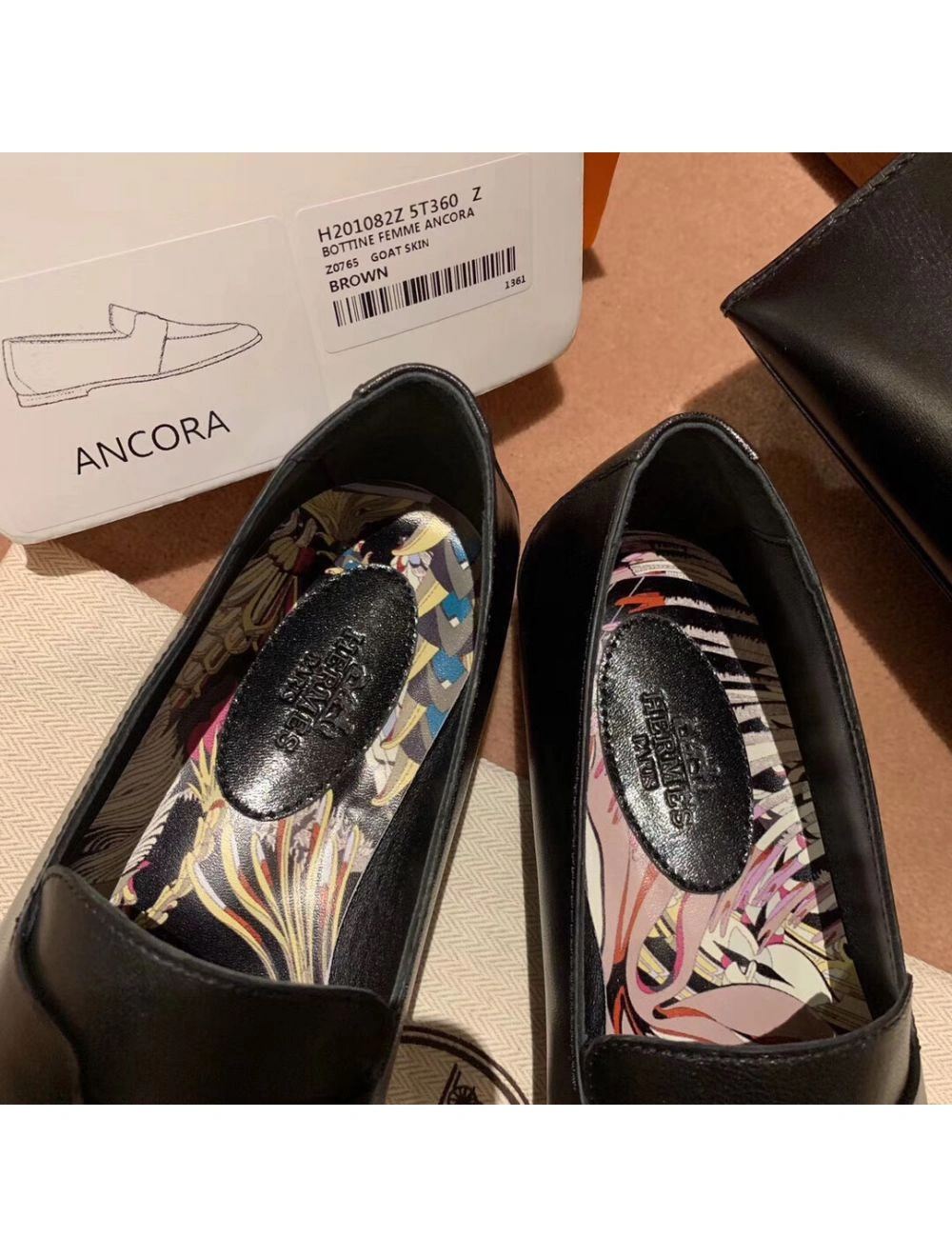 Hermes Ancora Loafers In Black Goatskin