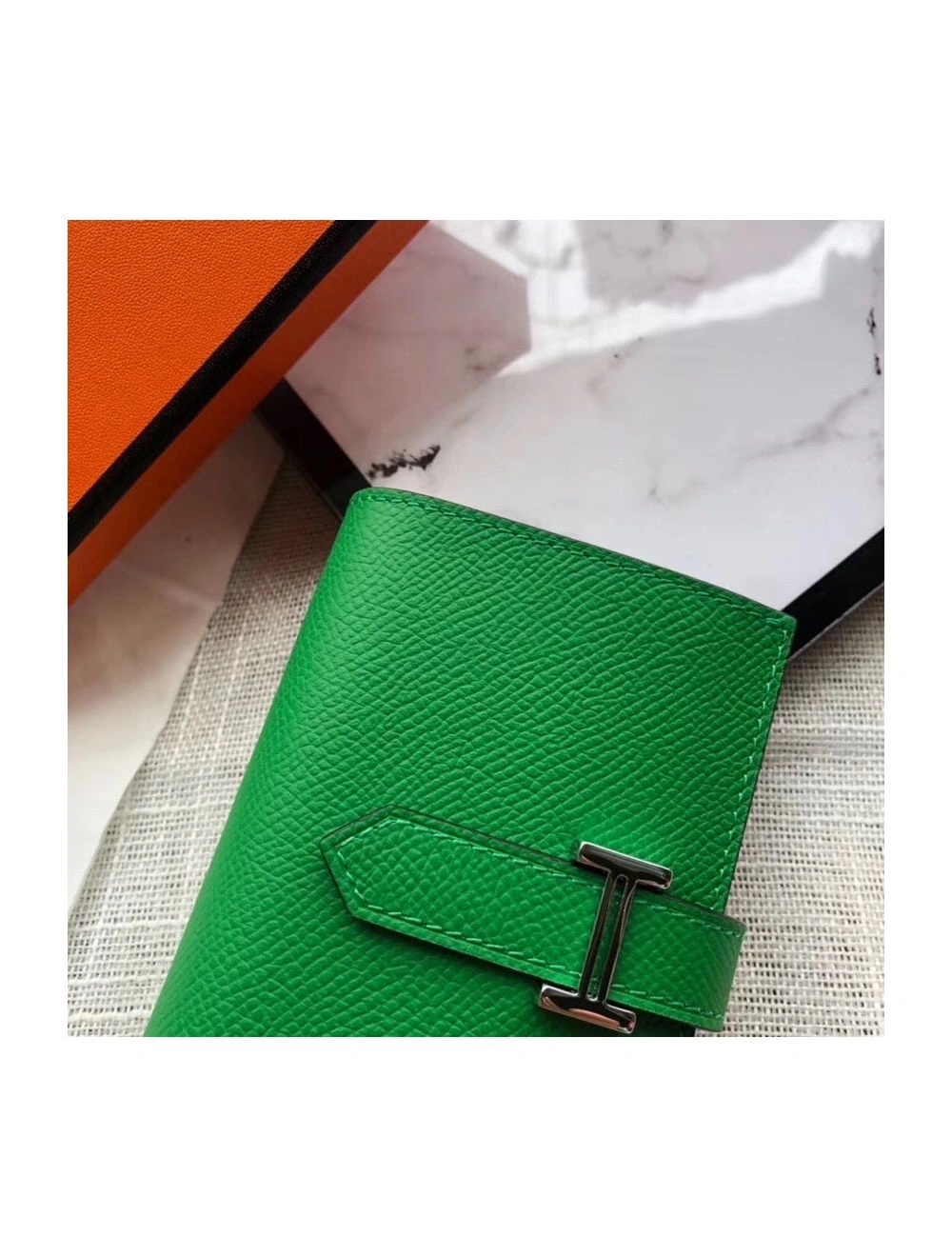 Hermes Bearn Mini Wallet In Bamboo Epsom Leather