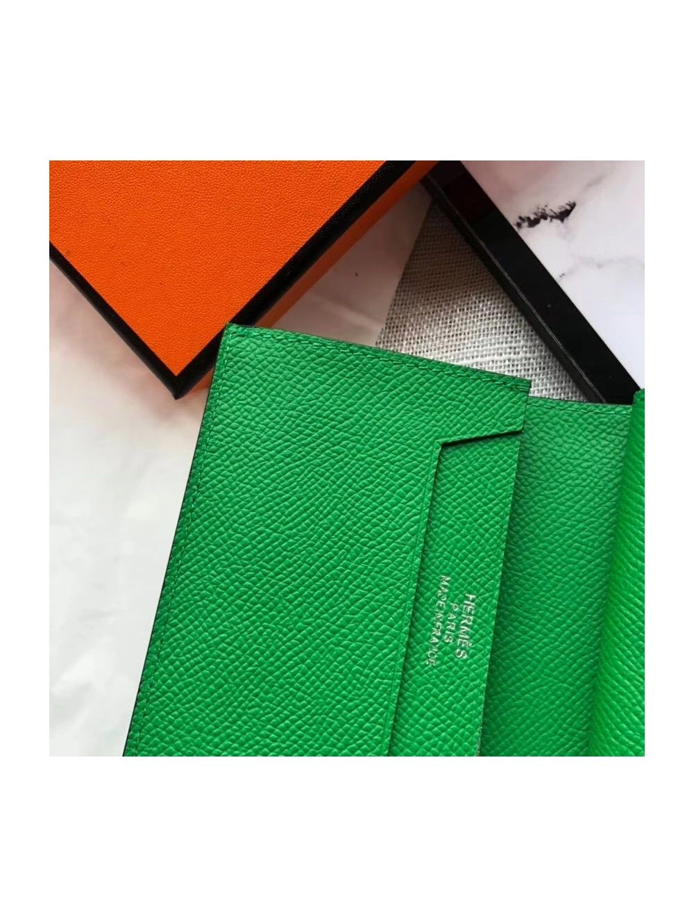 Hermes Bearn Mini Wallet In Bamboo Epsom Leather