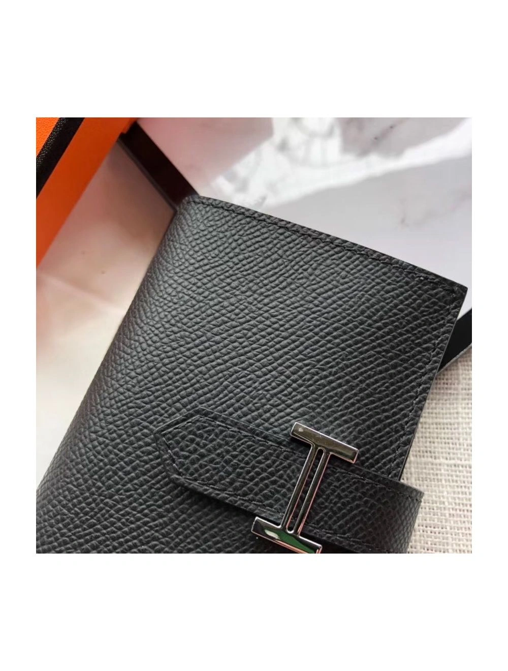 Hermes Bearn Mini Wallet In Black Epsom Leather