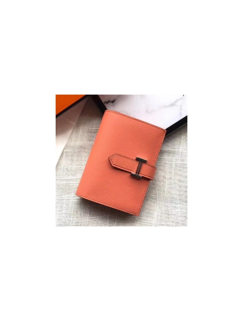 Hermes Bearn Mini Wallet In Crevette Epsom Leather