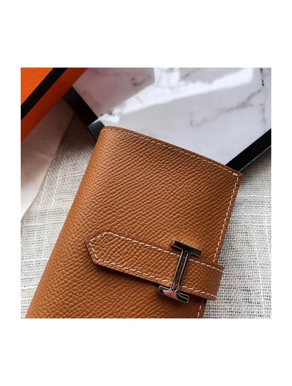 Hermes Bearn Mini Wallet In Gold Epsom Leather