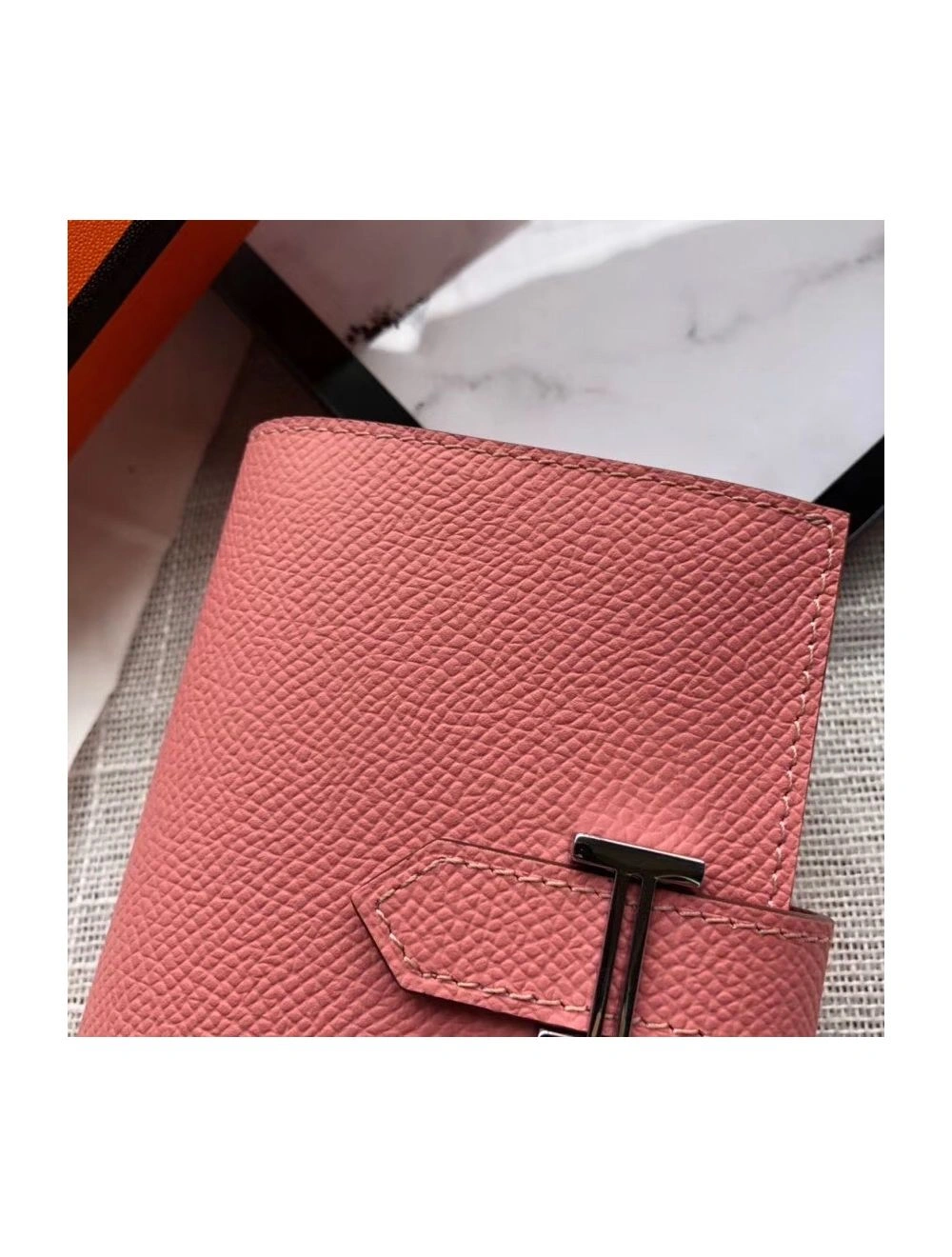 Hermes Bearn Mini Wallet In Rose Confetti Epsom Leather
