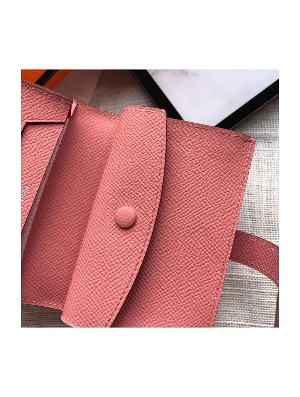 Hermes Bearn Mini Wallet In Rose Confetti Epsom Leather