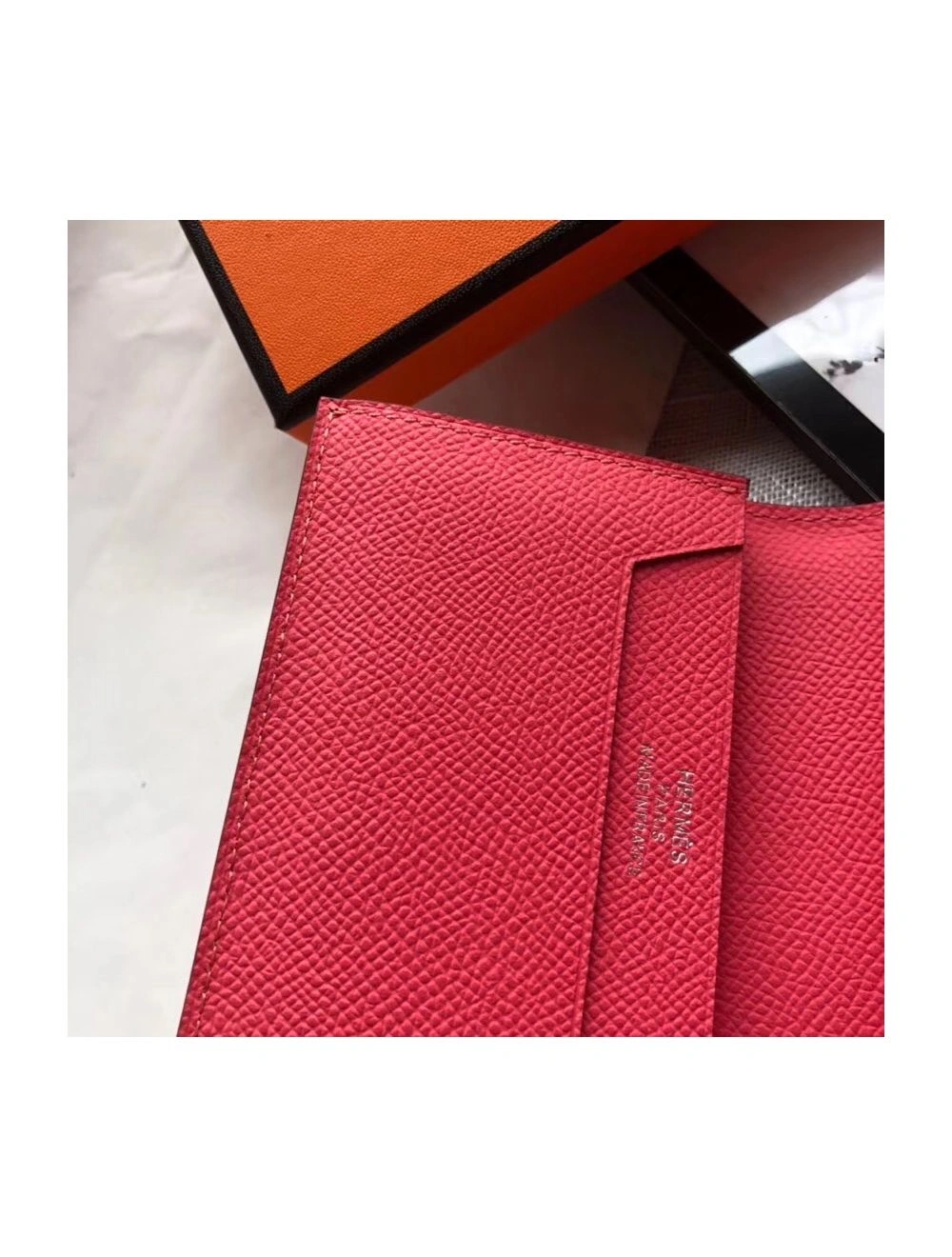 Hermes Bearn Mini Wallet In Rose Lipstick Epsom Leather