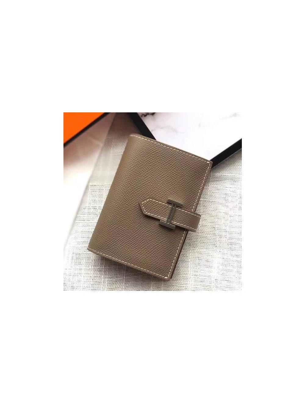 Hermes Bearn Mini Wallet In Taupe Epsom Leather