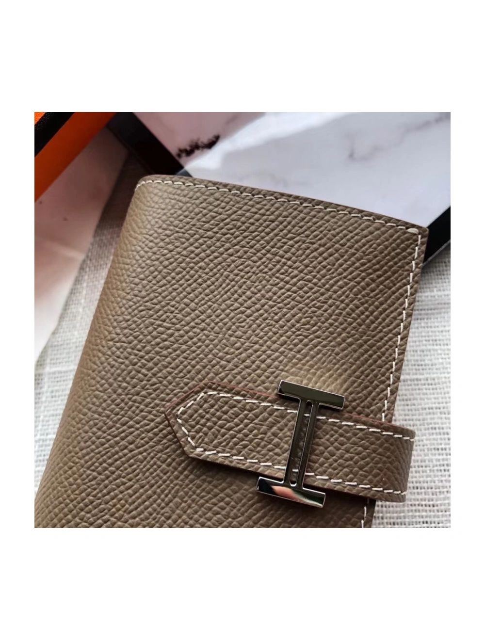 Hermes Bearn Mini Wallet In Taupe Epsom Leather