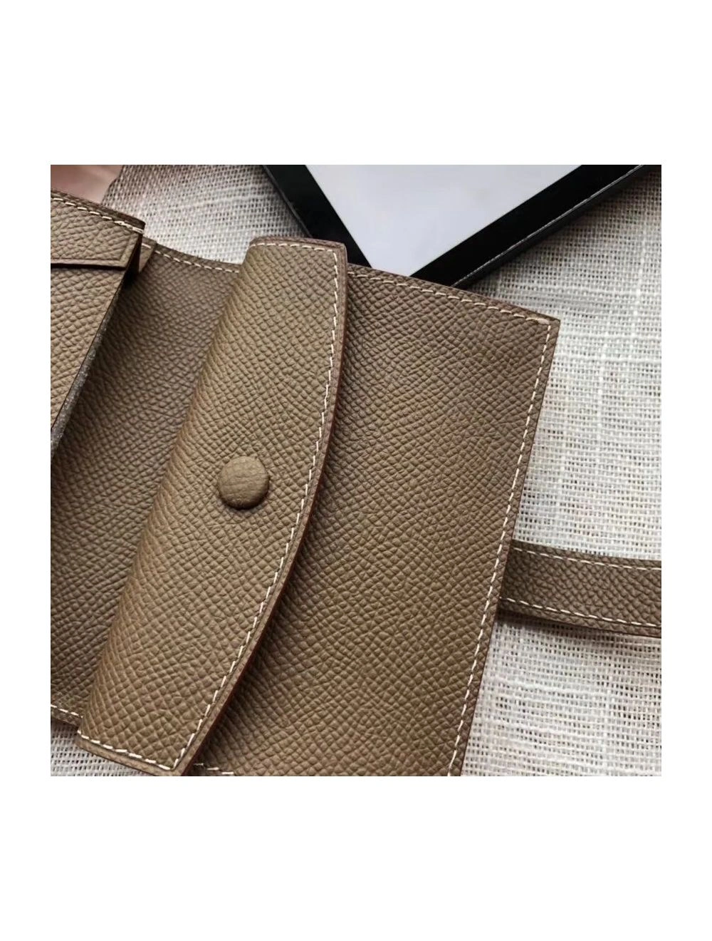 Hermes Bearn Mini Wallet In Taupe Epsom Leather