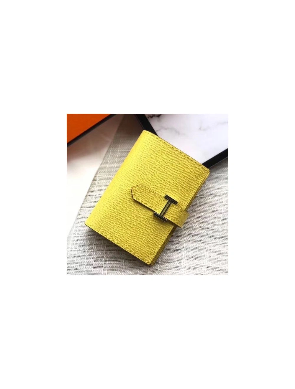 Hermes Bearn Mini Wallet In Yellow Epsom Leather