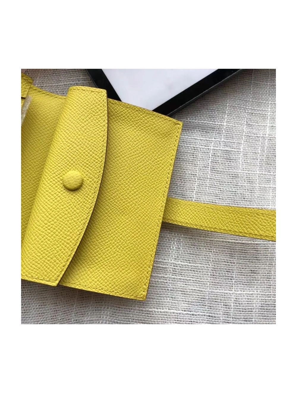 Hermes Bearn Mini Wallet In Yellow Epsom Leather
