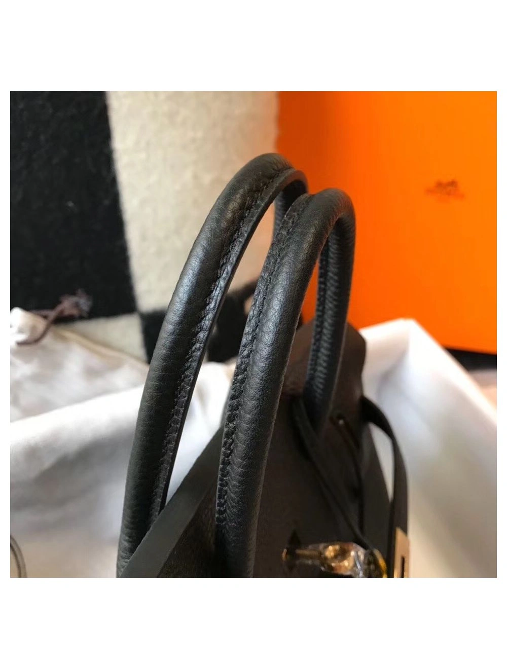 Hermes Birkin 25cm Bag In Black Clemence Leather GHW