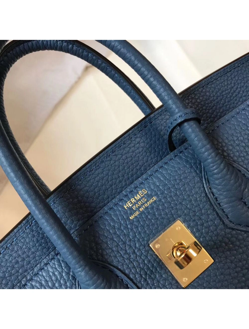 Hermes Birkin 25cm Bag In Blue Agate Clemence Leather GHW