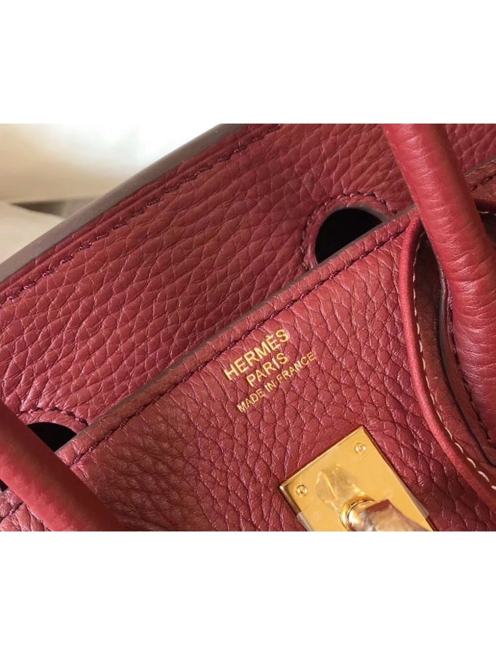 Hermes Birkin 25cm Bag In Bordeaux Clemence Leather GHW