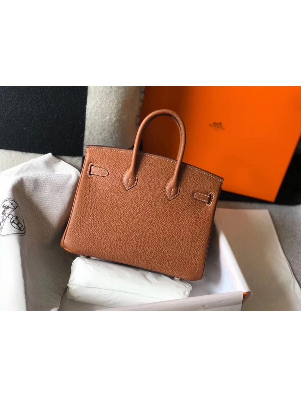 Hermes Birkin 25cm Bag In Gold Clemence Leather GHW