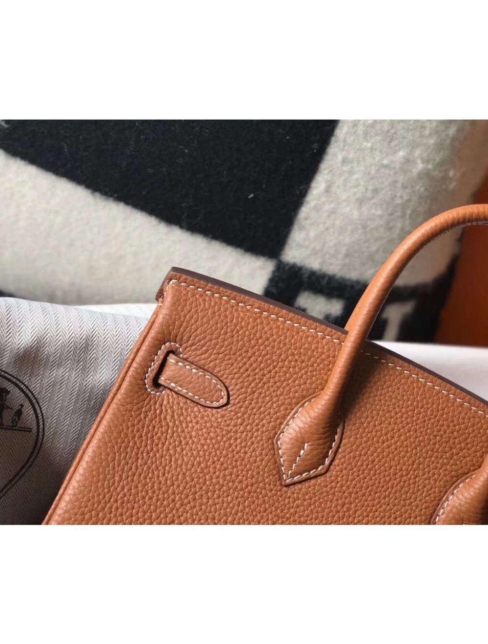 Hermes Birkin 25cm Bag In Gold Clemence Leather GHW