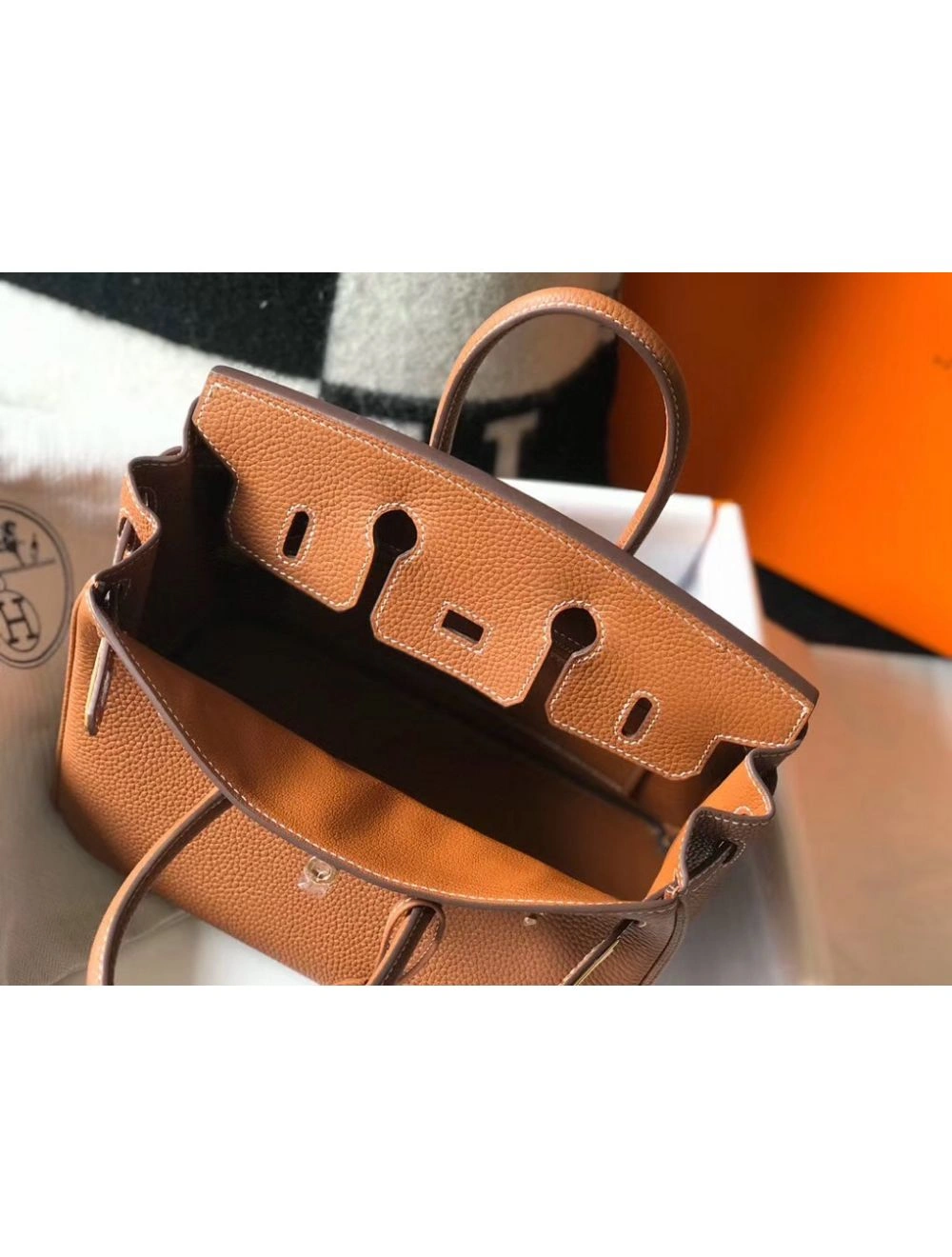 Hermes Birkin 25cm Bag In Gold Clemence Leather GHW