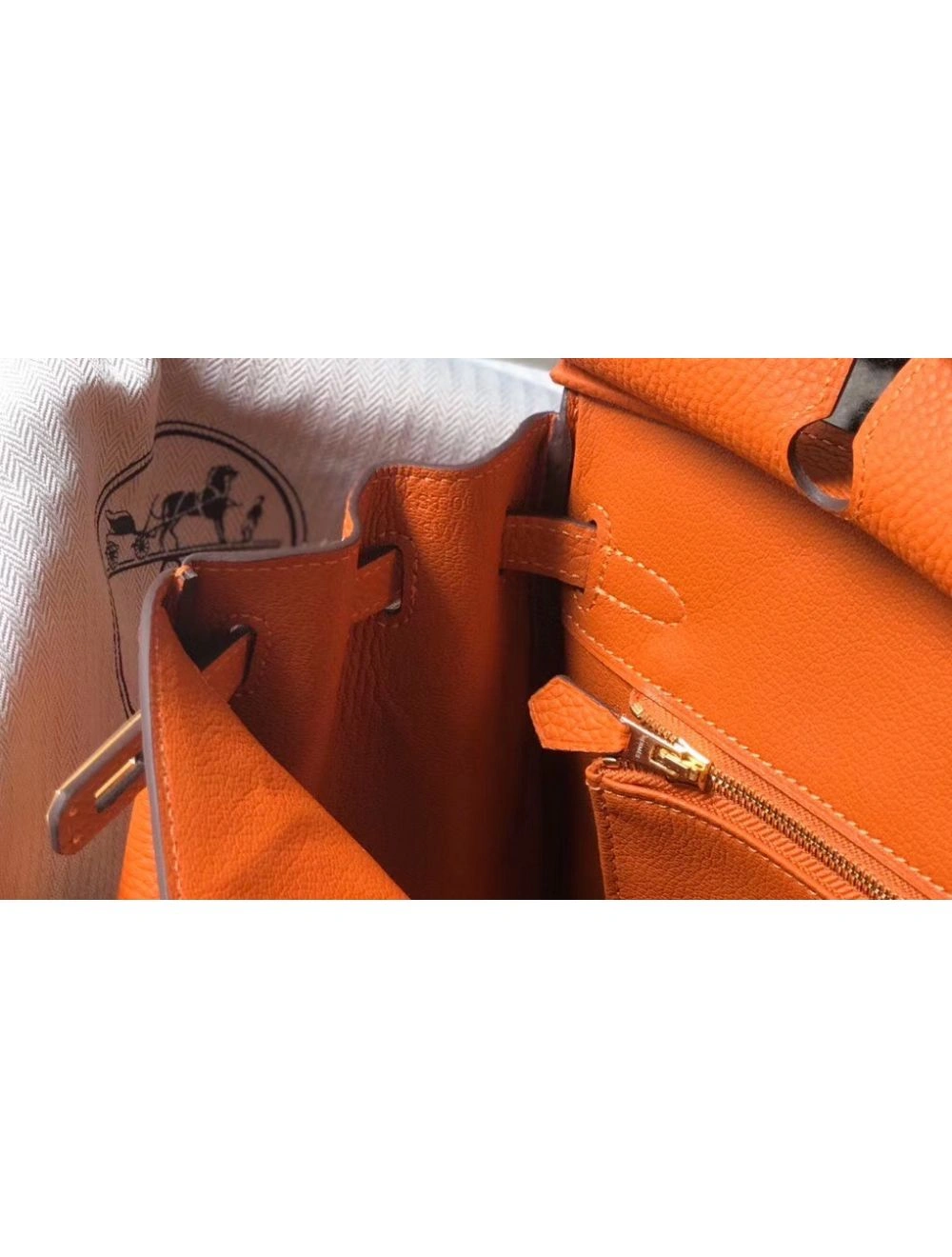 Hermes Birkin 25cm Bag In Orange Clemence Leather GHW