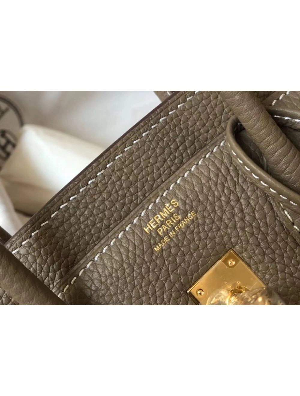 Hermes Birkin 25cm Bag In Taupe Clemence Leather GHW