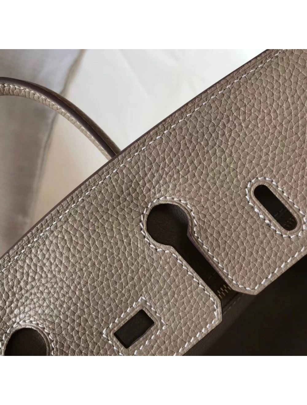 Hermes Birkin 25cm Bag In Tourterelle Clemence Leather GHW