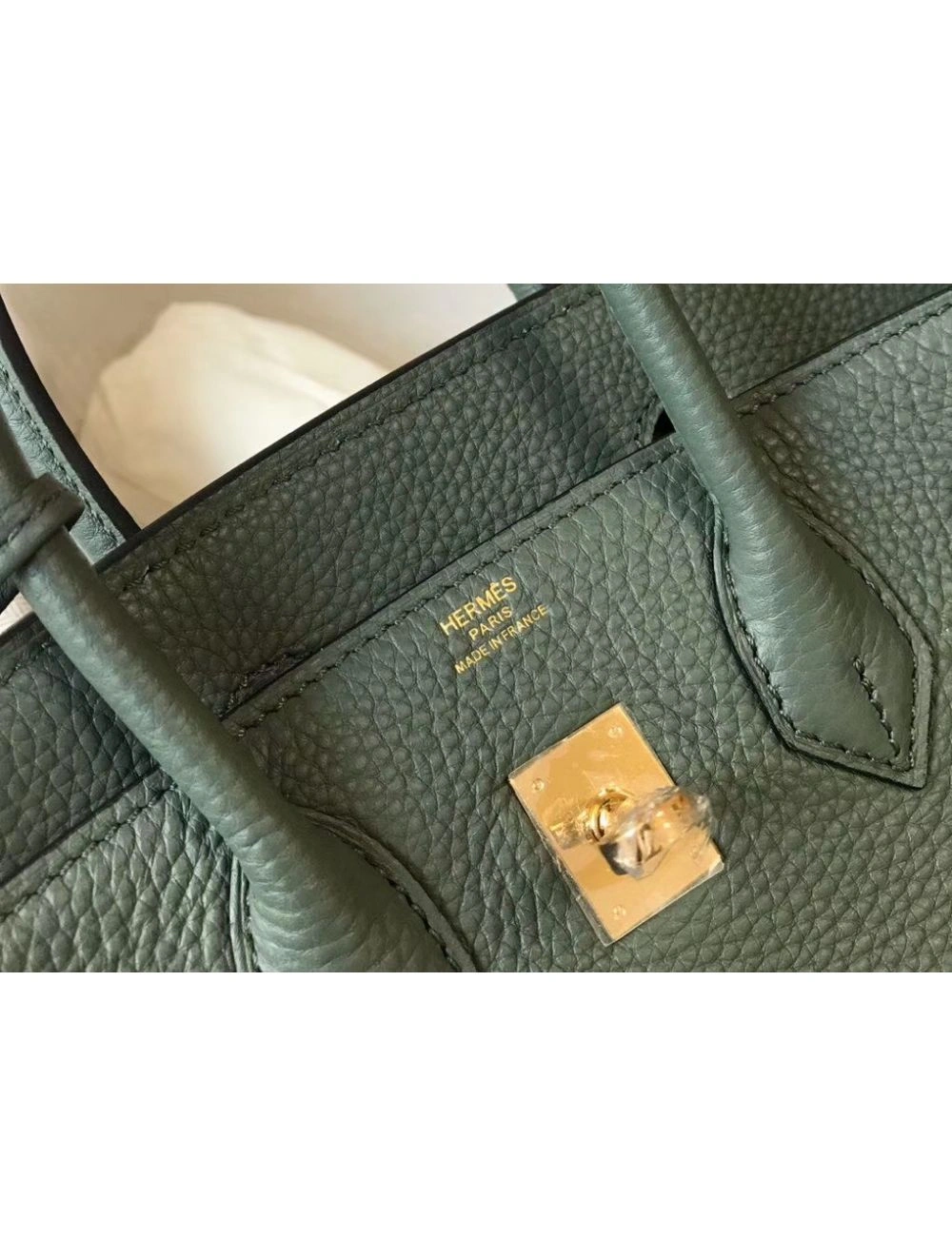 Hermes Birkin 25cm Bag In Vert Amande Clemence Leather GHW