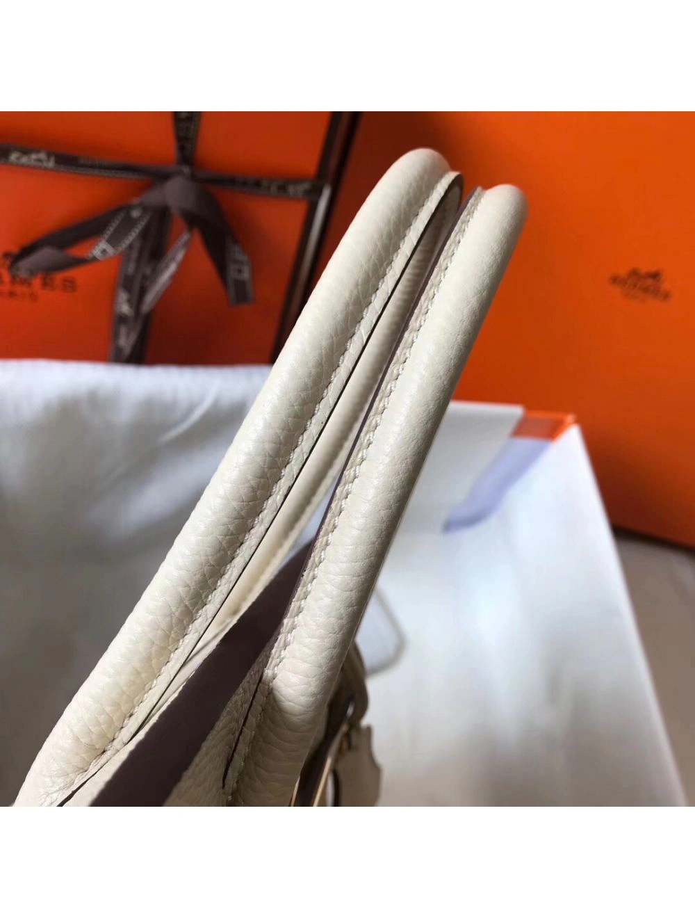 Hermes Birkin 30cm Bag In Beton Clemence Leather GHW