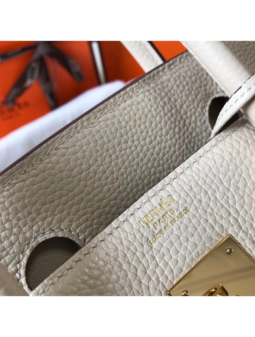 Hermes Birkin 30cm Bag In Beton Clemence Leather GHW