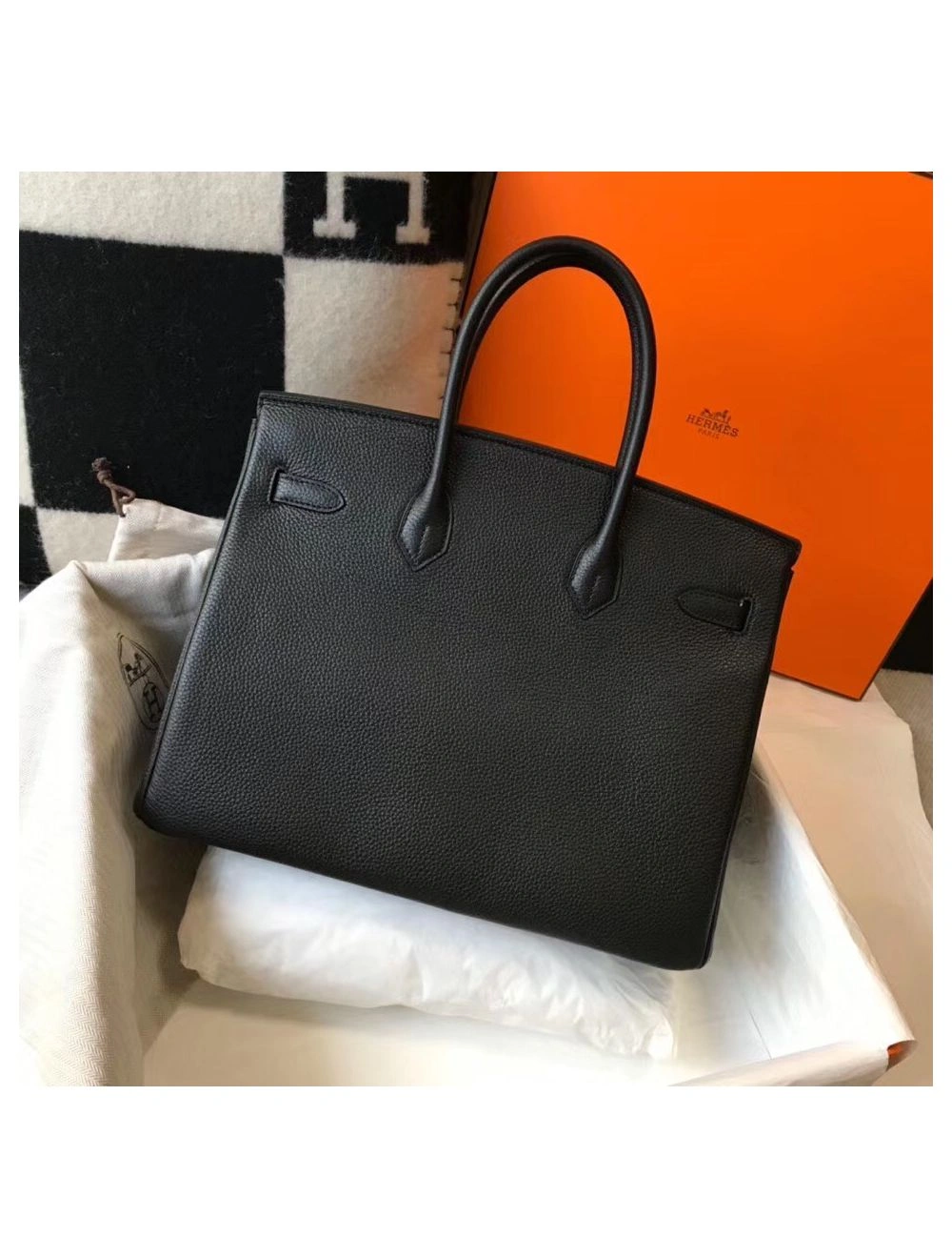 Hermes Birkin 30cm Bag In Black Clemence Leather PHW
