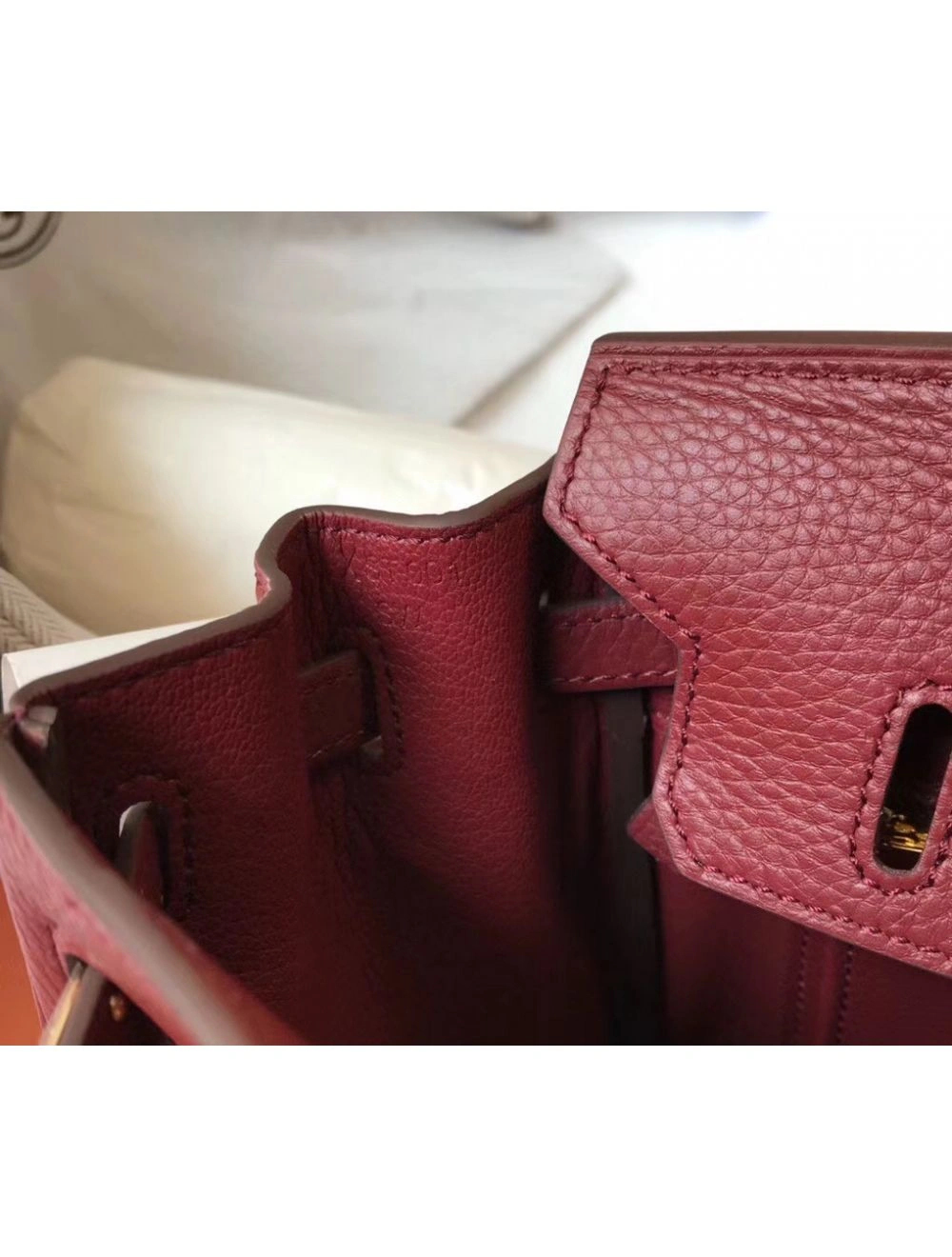 Hermes Birkin 30cm Bag In Bordeaux Clemence Leather GHW
