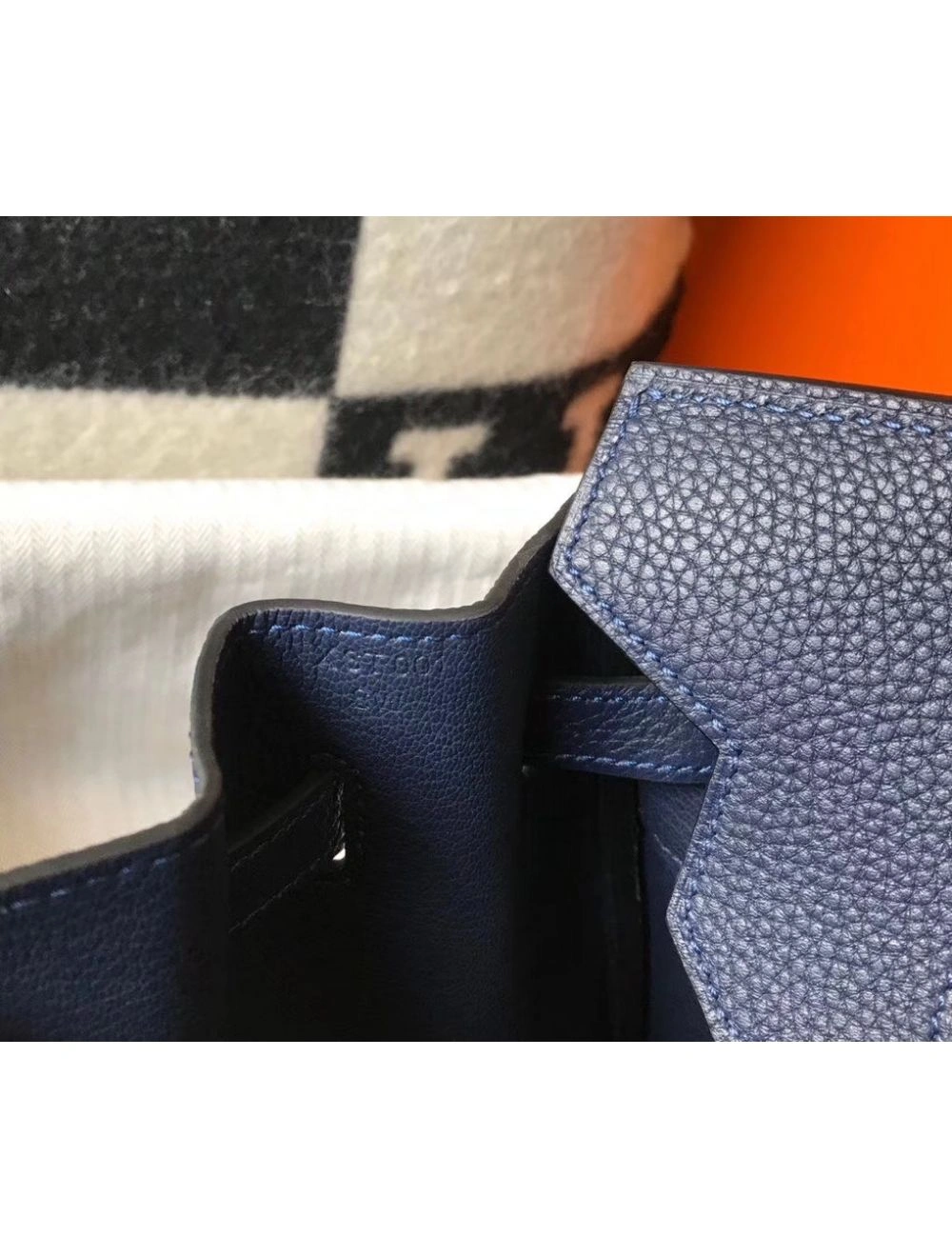 Hermes Birkin 30cm Bag In Dark Blue Clemence Leather GHW