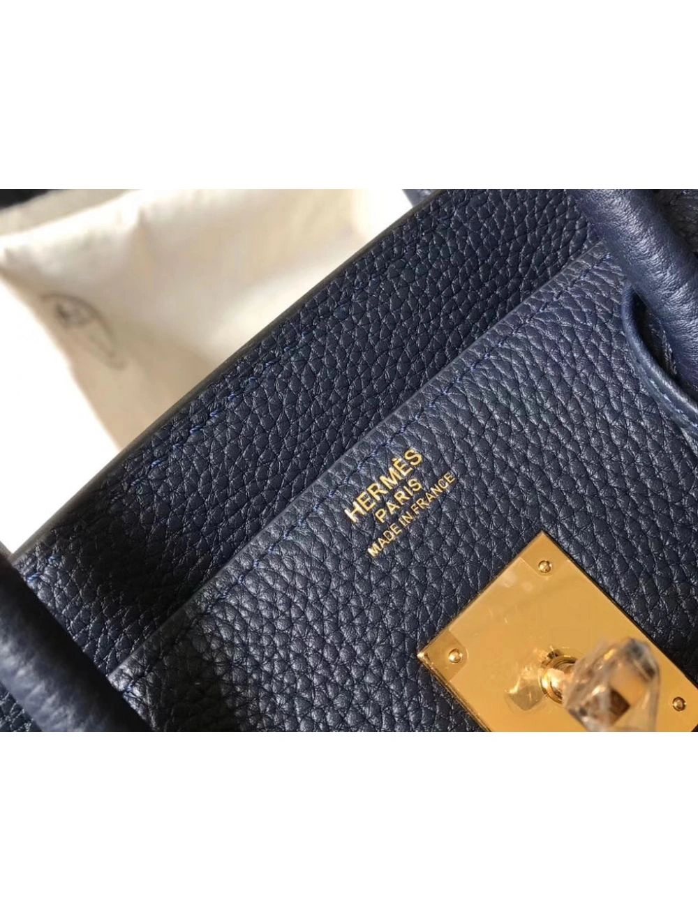 Hermes Birkin 30cm Bag In Dark Blue Clemence Leather GHW