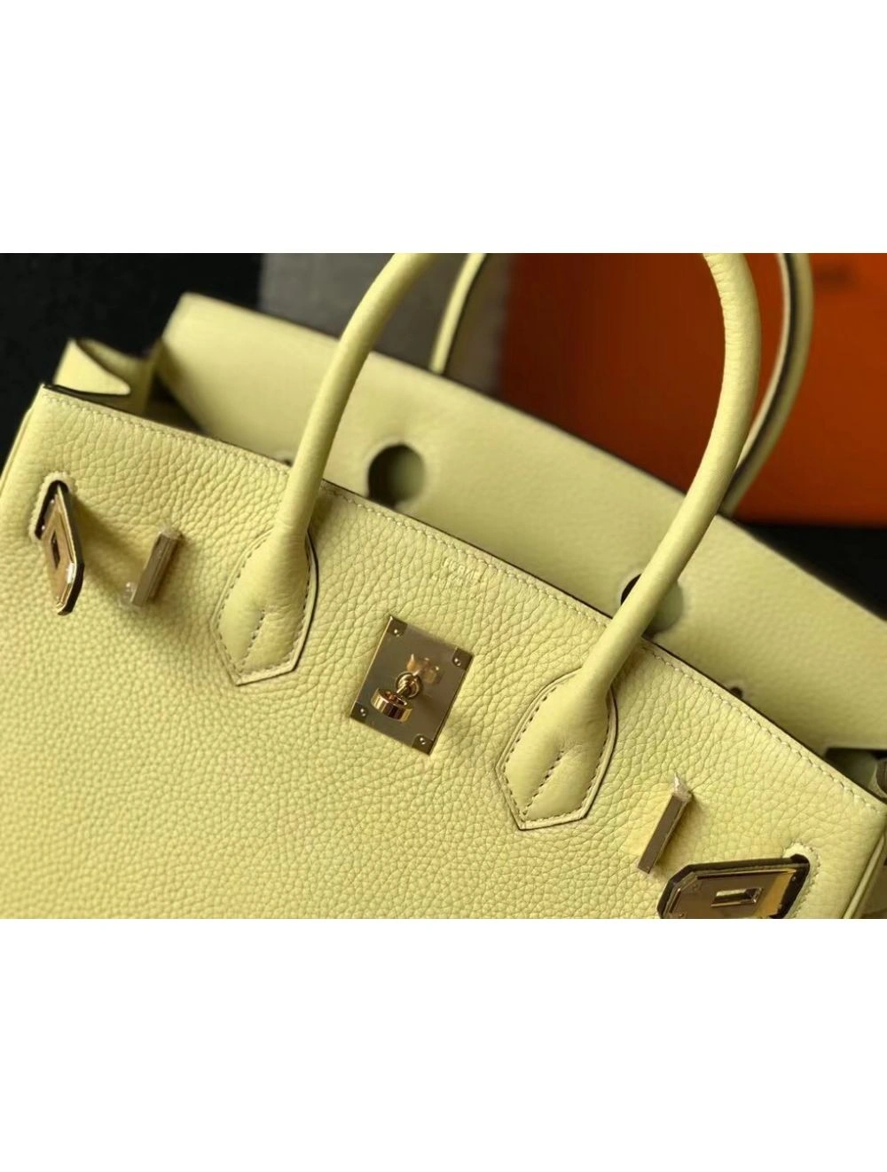Hermes Birkin 30cm Bag In Jaune Poussin Clemence Leather GHW