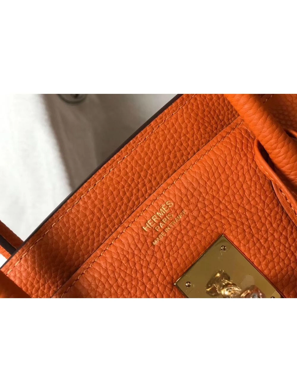 Hermes Birkin 30cm Bag In Orange Clemence Leather GHW