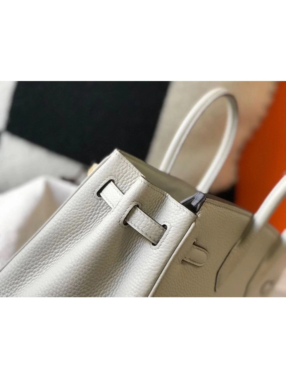 Hermes Birkin 30cm Bag In Pearl Grey Clemence Leather GHW