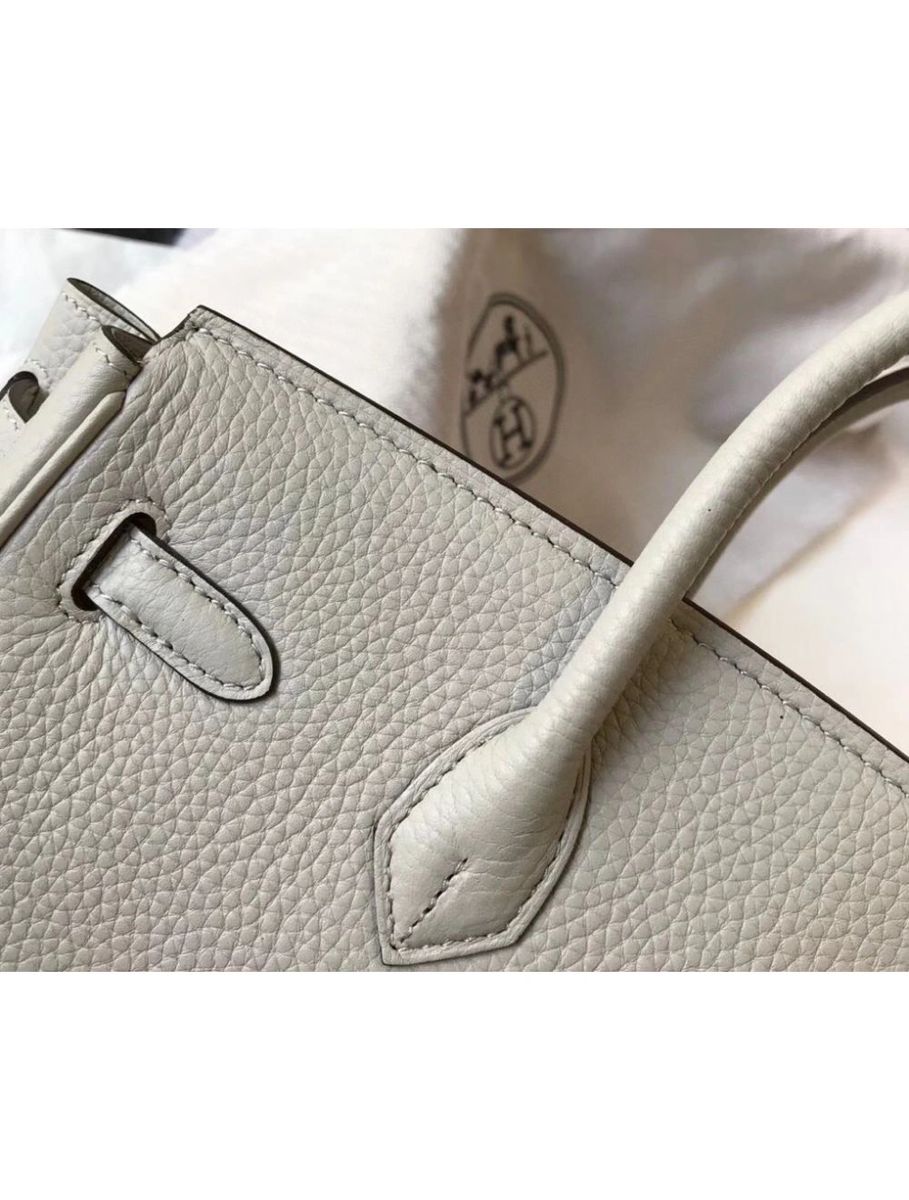 Hermes Birkin 30cm Bag In Pearl Grey Clemence Leather GHW
